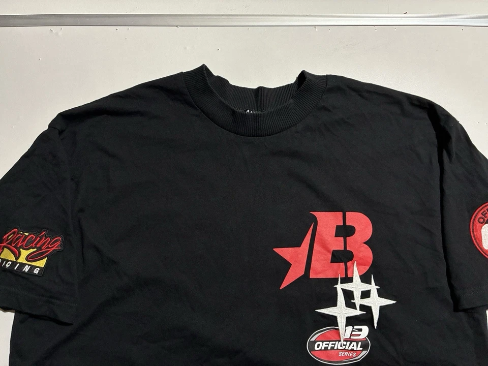 BoohooMAN Racing B13 官方系列 T 恤黑色刺绣赛车衬衫 M — 第 3/4 张图片