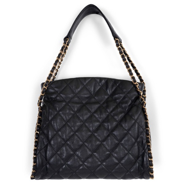 73474 echt Chanel schwarz gesteppt Leder 2011 CHAIN ME UP MEDIUM Hobo Bag
