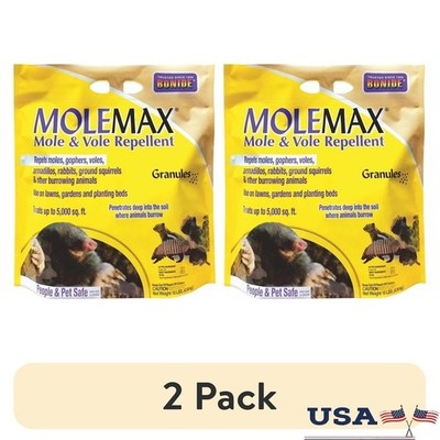 Mole & Vole Repellent Granules 10 lb Coverage 5000 sq ft Natural Safe Pets New