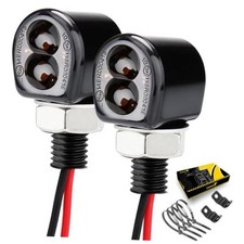 Mini Motorcycle Turn Signals Light LED Micro Blinkers for Front/Rear B-Black