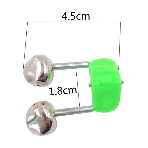 BITE ALARM Fishing Alarm Fishing Outdoor Sports 4.5X2.5X2cm 7g Double Bell Green - Photo 2/6