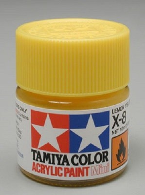 Tamiya Acrylic X-8 Lemon Yellow Mini Paint Jar 81508