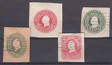 CUT SQUARES 4 PC UN-NUMBERED ONE AND TWO CENT kh77