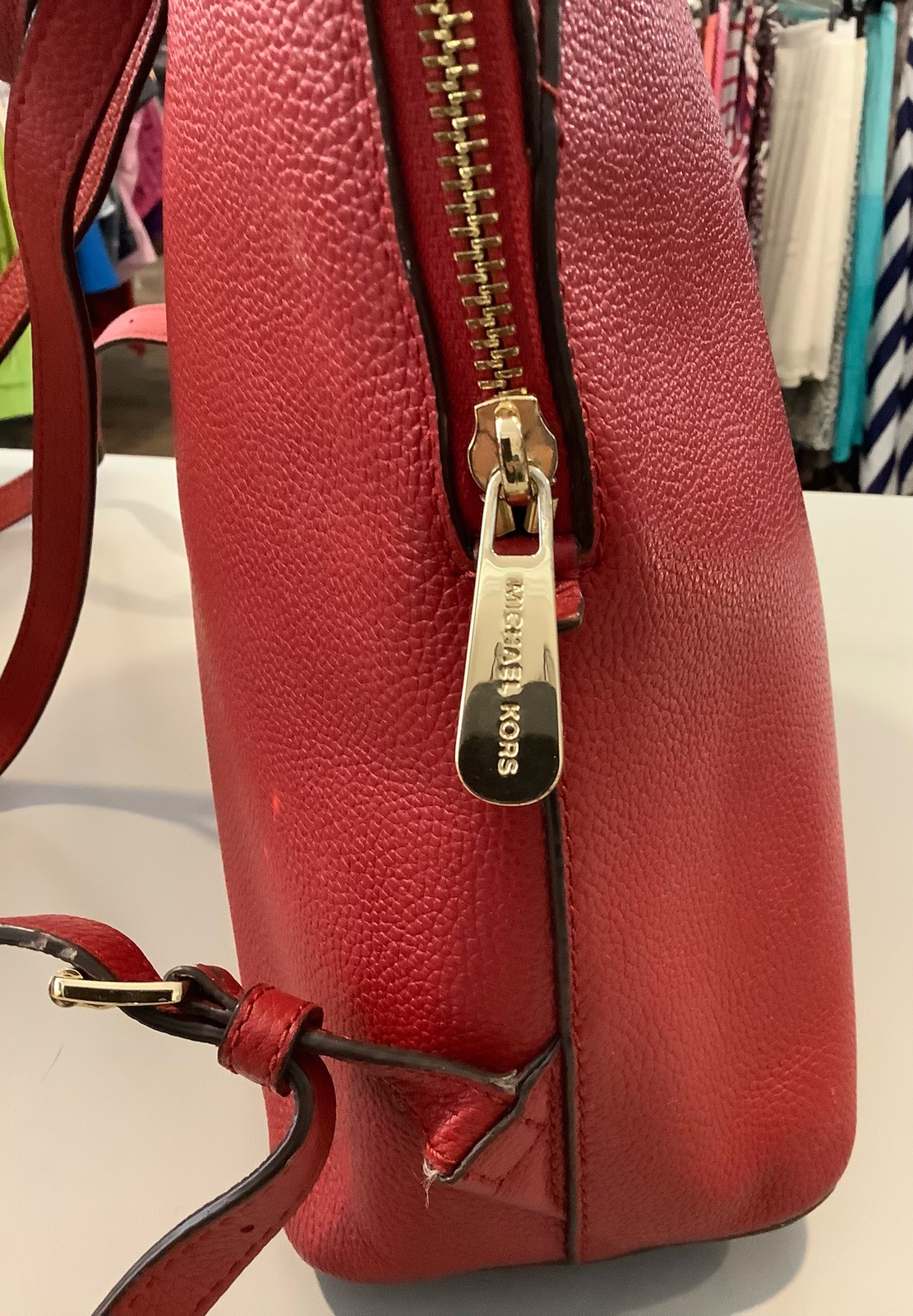 Michael Kors Large Adele Red Backpack - image 6