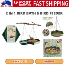 2 in 1 Hanging Bird Bath and Feeder for Outdoor Platform Garden Patio Decoration
