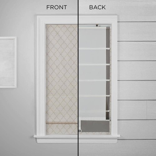 Darien Linen Ogee Pattern Polyester 33 in. W x 64 in. L 100% Blackout Single - Picture 4 of 5