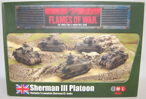 Flames of War WWII Miniatures -  BBX05 Sherman III Platoon  *Read*
