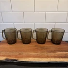 Pyrex Fireside Set Of 4 Mugs Amber 11oz mugs 1400 Drinkware by Corning Vintage