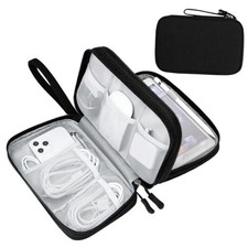 Electronic Organizer Travel Cable Organizer Bag Pouch Electronic Black Large