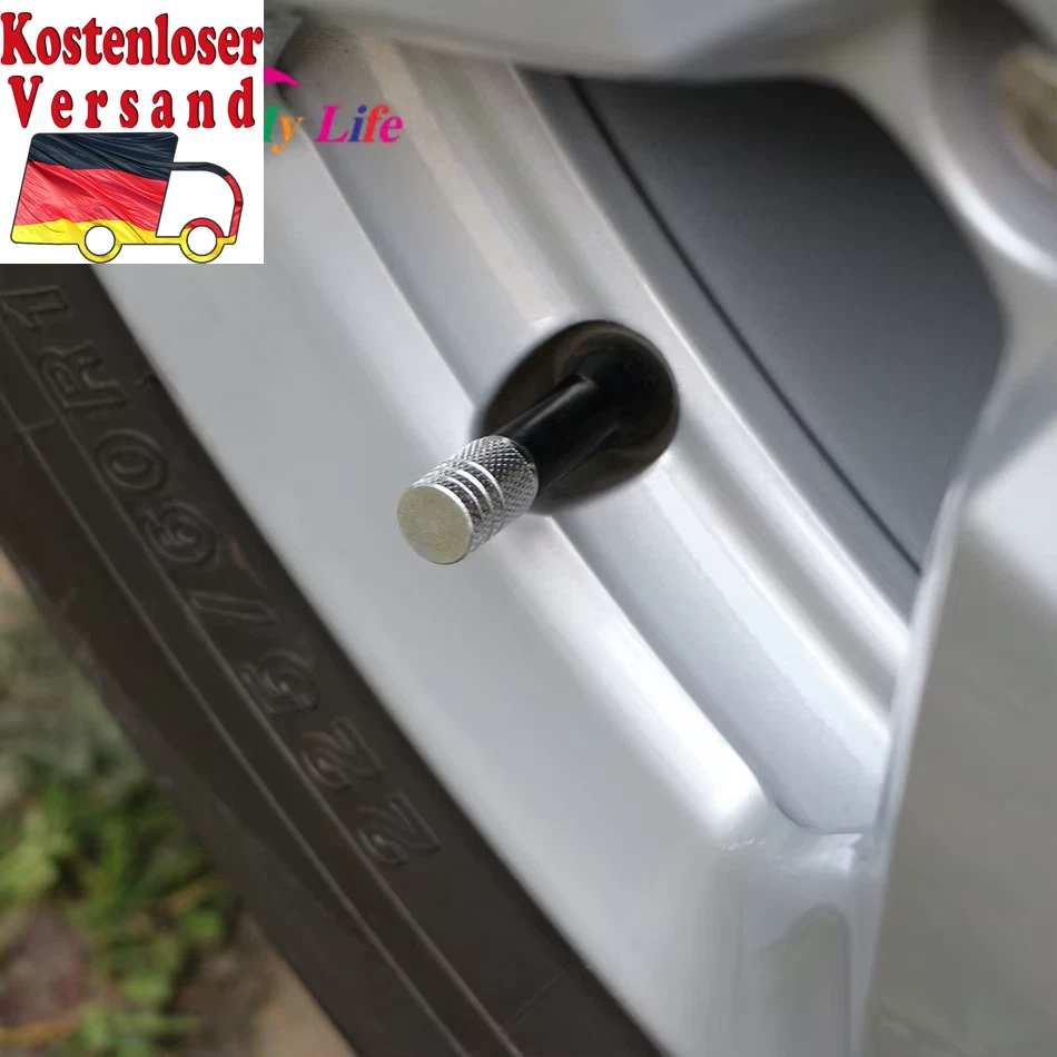 Juego de 4 tapas de válvula de neumático de rueda de coche de metal de aleación de aluminio para Nissan X-Trail Foto 4 de 4