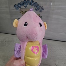 Fisher Price Ocean Wonders Soothe and Glow Seahorse Pink Musical Plush Toy EUC