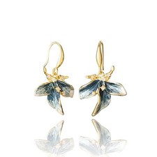 Flower Earrings for Women: Statement Floral Dangle Earrings for Blue flower