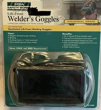MSA Welding Cutting Welder Safety Goggles Glasses Flip Clear Lenses NEW