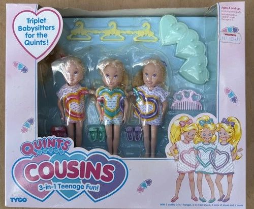 Toy Dolls Tyco 585 1 Quints Cousins 3-in-1 Teenage Fun! Complete Boxed Unopened