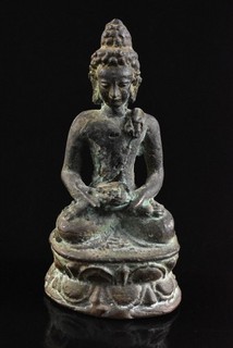 R7439: Japanese Copper BUDDHIST STATUE sculpture Ornament Buddhist art
