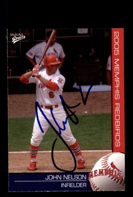 Signed Baseball Card Auto John Nelson 2005 MultiAd Memphis Redbirds MILB