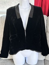 Tory Burch Women Black Velvet Blazer, Size 0