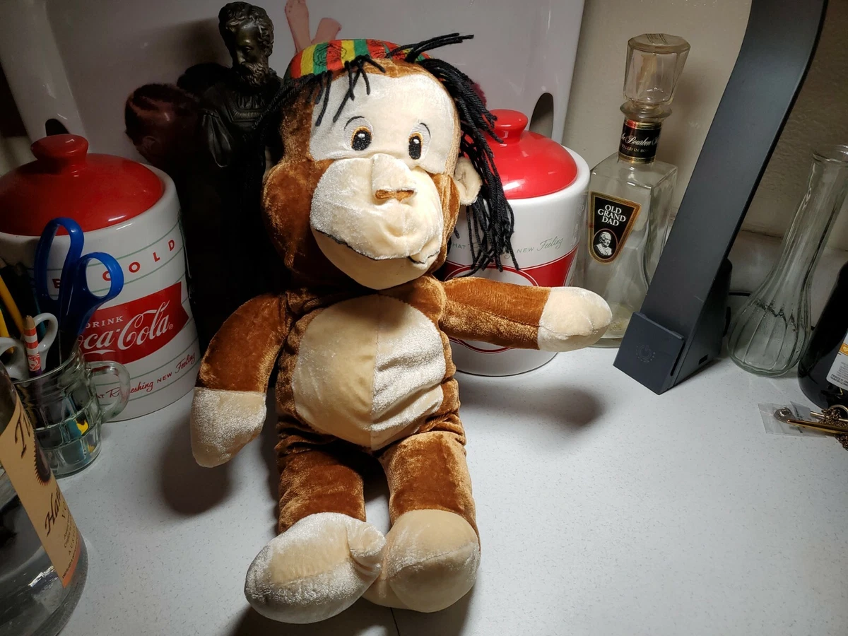 National Prize Toys Rasta Monkey Plush Stuffed Animal 14 Brown Beige Dreads
