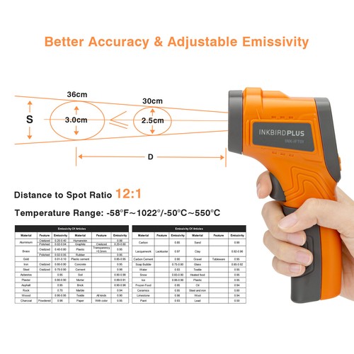 Food Temperature Thermometer Infrared Laser for BBQ Cooking Oven Meat Meal Grill - Picture 8 of 12
