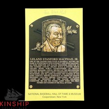 Lee MacPhail signed Yellow HOF Plaque JSA COA Baseball Auto Z2236