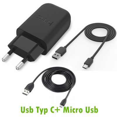 Original HTC U11 Eyes/ U11+/ U11 Life Schnelladegerät Netzteil  Ladekabel Micro
