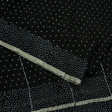 Vintage Black Dupatta Long Stole Block Print Pure Chanderi Silk Scarves Veil Zar