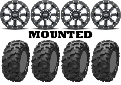 Kit 4 ITP Blackwater Evolution Tires 28x10-14 on ITP Inertia Beadlock Black CAN