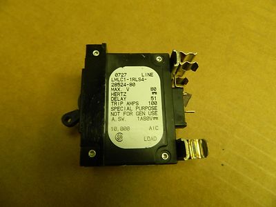 AIRPAX Breaker LMLC1-1RLS4-28524-80 80A 80 A Amp 1 POLE 100 TRIP AMPS Used