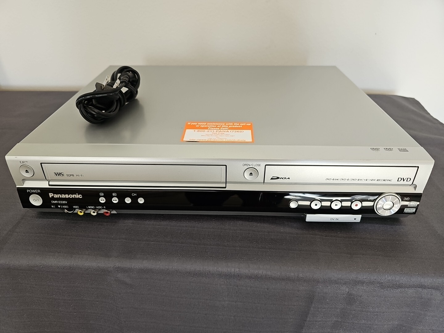 Panasonic DMRES35V DVD Recorder VHS Dubbing VCR Player Combo NO