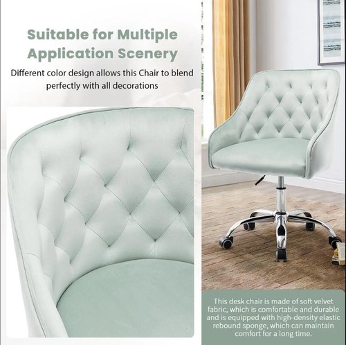 Cute Desk Chair Computer Office Chair Makeup Vanity Chair Swivel Rolling Chair - Picture 7 of 16