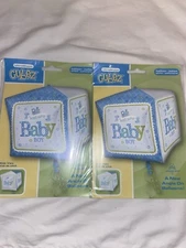 Blue Baby Boy Cube Balloon Lot Of 2