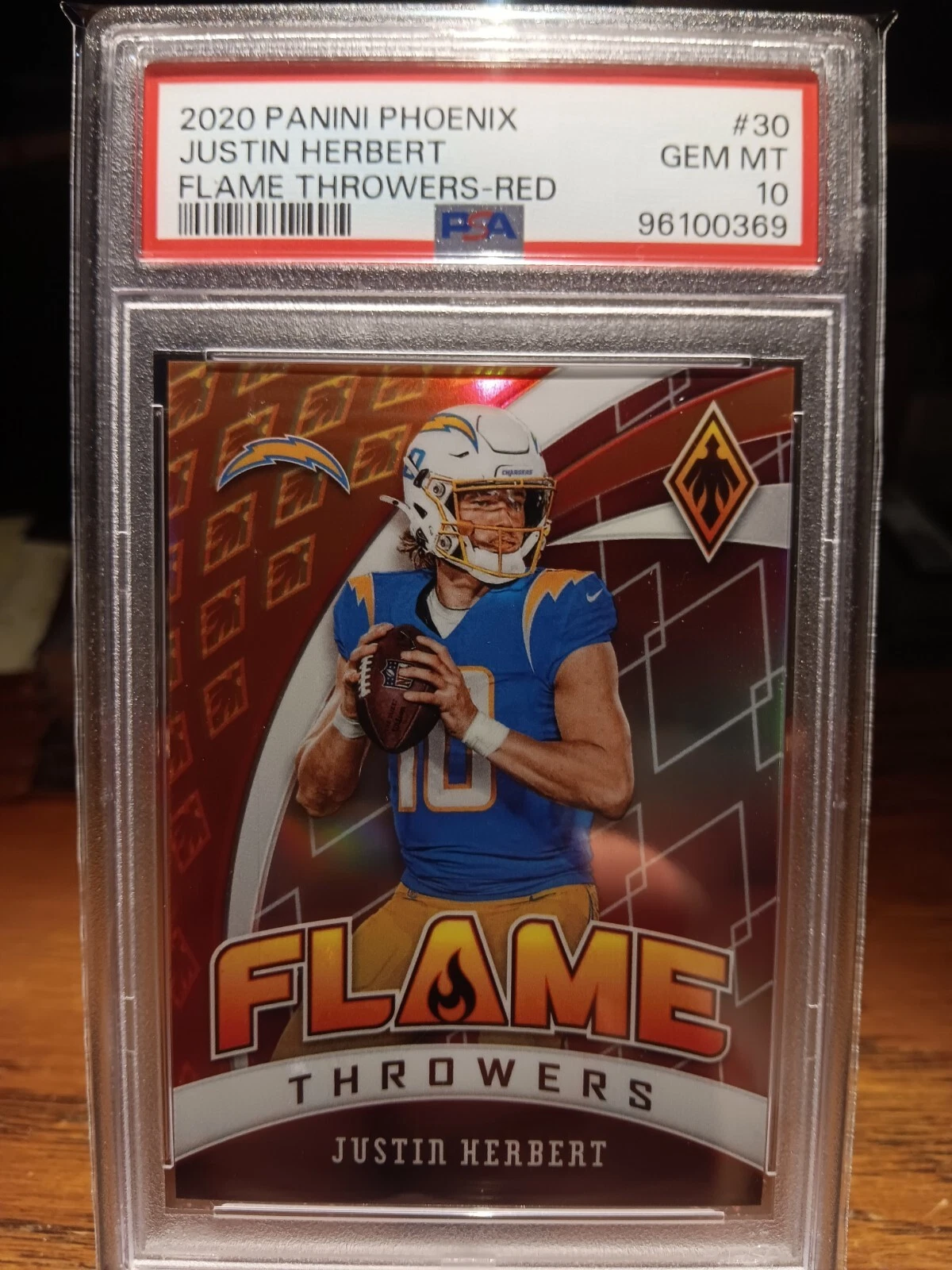 Justin Herbert Panini Phoenix Flame Throwers #30 Red