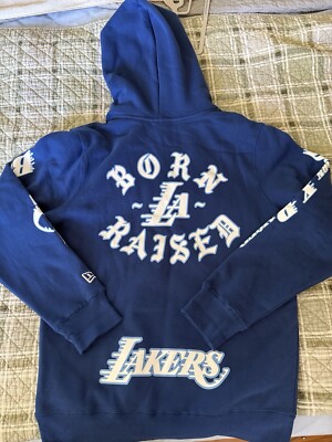 Born X Raised Los Angeles Lakers Hoodie Size Medium Blue New Era
