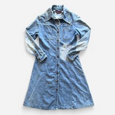 vtg 70s Landlubber Jean Denim Dress Jacket Small Made in USA Blue
