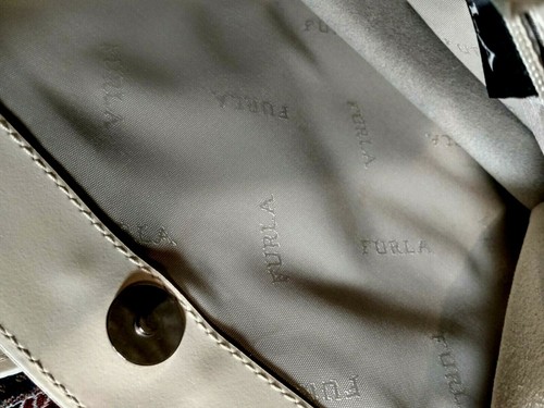Vintage kleine Furla Schultertasche elfenbein Leder - Bild 10 von 12