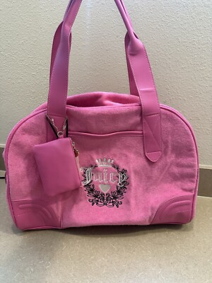 Juicy Couture Pink Terrycloth Heritage Weekender Travel Duffle Bag NEW NWT!