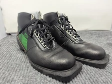 Vintage DSO Boots Mens 6 Black Green Nordic Norm Cross Country Ski Lace Up