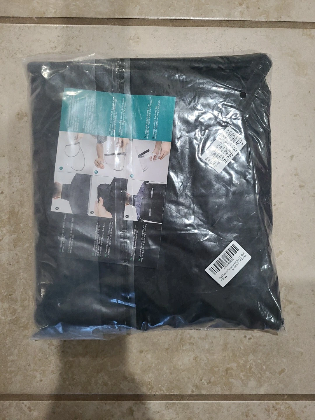 Icreek Raincoat Waterproof With Hood Size L Large Black