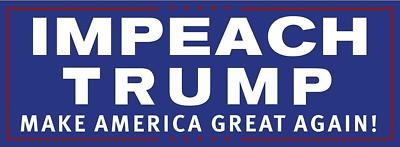Impeach Trump Make America Great Again Anti-Trump, Pro-Democracy Bumper Sticker