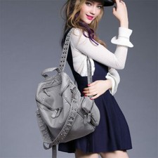 Bolso de Viaje Punk Gótico Mujeres Mochila de Cuero Suave con Tachuelas Bolso de Hombro Bolso de Mano
