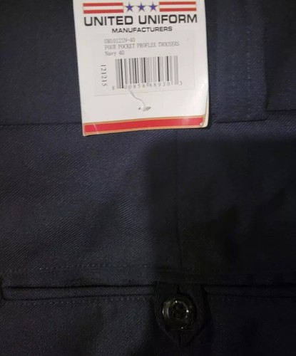 Men's Navy Blue With Gold Stripe Pants Trousers Dress Blues Size 40 NWT - Picture 5 of 6