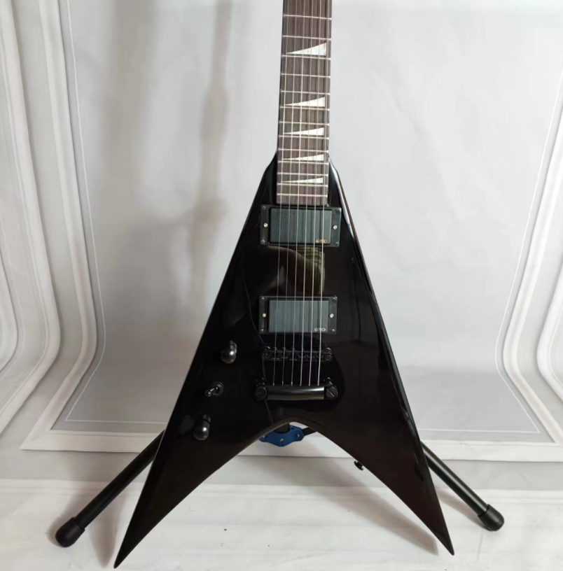 Custom Jack Electric Guitar Lefthanded Black Active Pickups 24 Frets