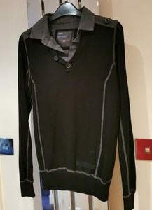 next mens jumpers with shirt collars