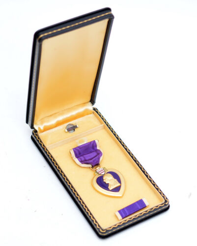Ordre original, médaille USA, Purple Heart, Seconde Guerre mondiale, Seconde Guerre mondiale, étui - Photo 1/6
