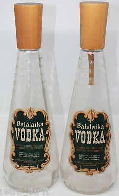 1956 x 2 Balalaika Vodka Empty 25oz 11.5'' Bottles Alberta Distillers Calgary