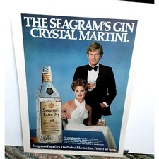1979 Seagrams Gin Crystal Martini Man Woman Original Print Ad 70s