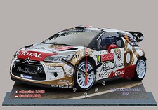 Sebastien LOEB,Citroen DS3 WRC, Rallye Monte Carlo 2015-04 en horloge miniature