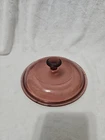 Pyrex V1C Cranberry Round Glass Lid Vintage  Cookware