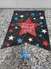 USA Garden Flag AMERICAN "HAPPY 4TH OF JULY"   NEW with extra STAR