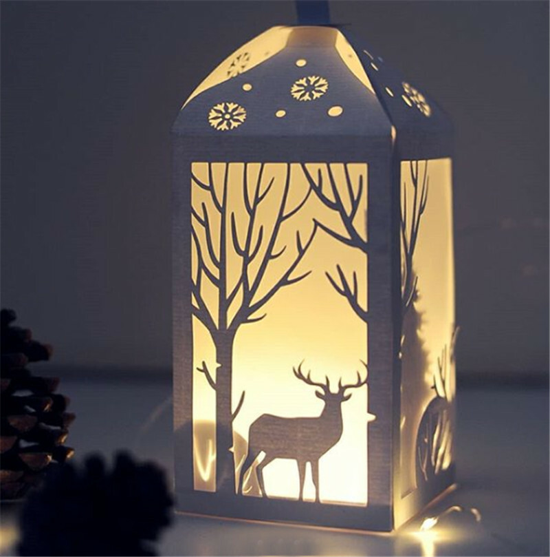 Christmas Deer & Lantern Metal Dies - Embossing Stencils For Card Making